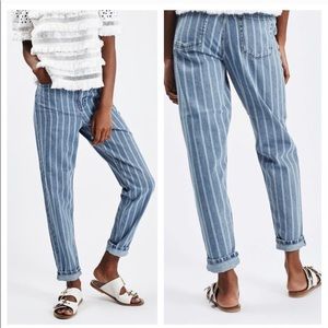 NWOT Topshop Moto Mom Jeans Pinstripe